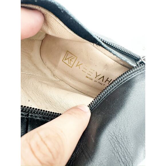 Keeyahri Zerina Silver Ribbon Heel OTK Boots Black Leather 36.5 - Picture 3 of 10